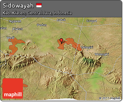 Satellite 3D Map of Sidowayah