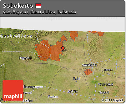 Satellite 3D Map of Sobokerto