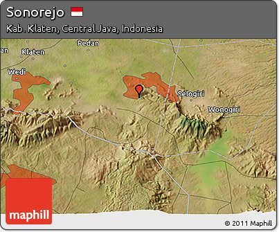 Satellite 3D Map of Sonorejo
