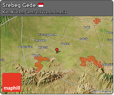 Satellite 3D Map of Srebeg Gede