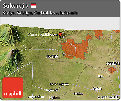 Satellite 3D Map of Sukorojo