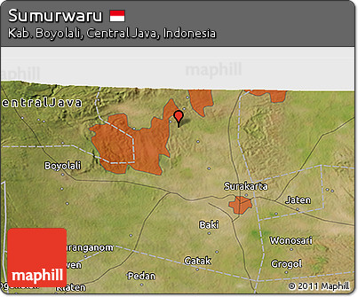 Satellite 3D Map of Sumurwaru