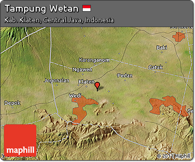 Satellite 3D Map of Tampung Wetan