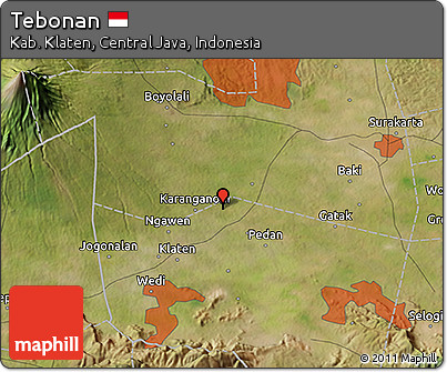 Satellite 3D Map of Tebonan