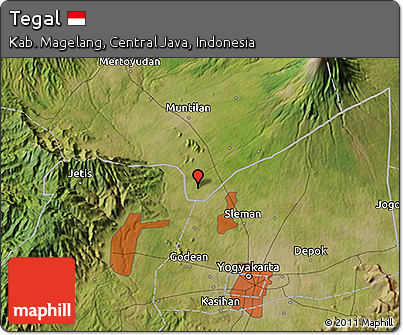 Satellite 3D Map of Tegal