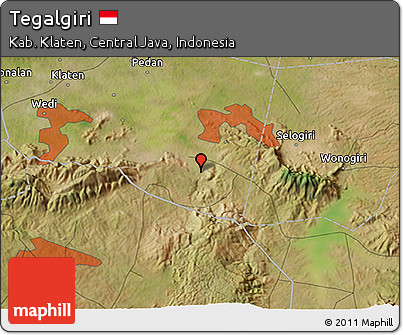 Satellite 3D Map of Tegalgiri