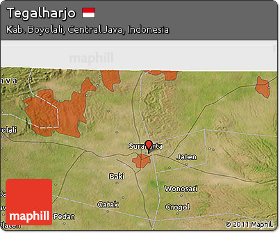 Satellite 3D Map of Tegalharjo