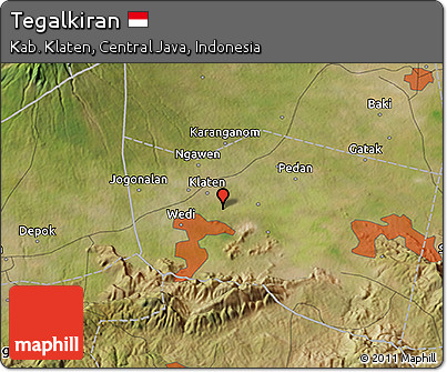 Satellite 3D Map of Tegalkiran