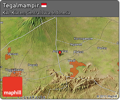 Satellite 3D Map of Tegalmampir