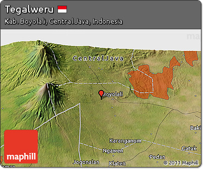 Satellite 3D Map of Tegalweru