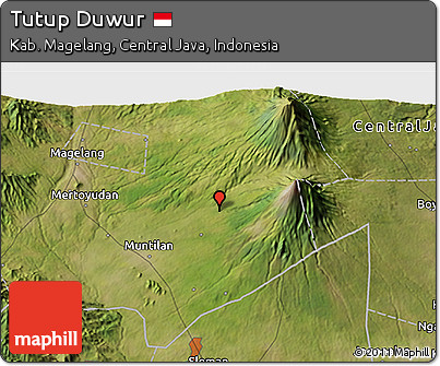 Satellite 3D Map of Tutup Duwur