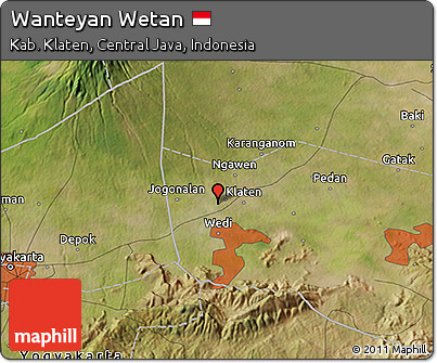 Satellite 3D Map of Wanteyan Wetan