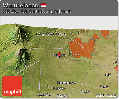 Satellite 3D Map of Watutelanan