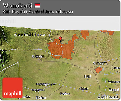 Satellite 3D Map of Wonokerti