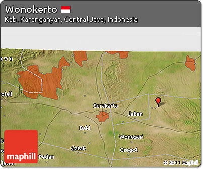 Satellite 3D Map of Wonokerto