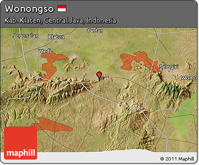 Satellite 3D Map of Wonongso