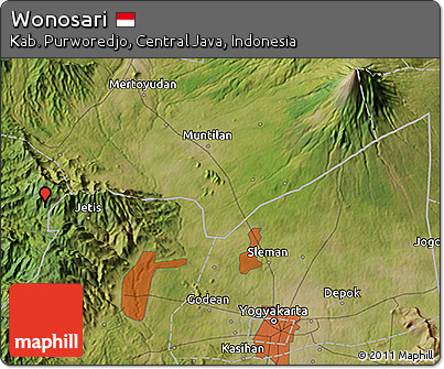 Satellite 3D Map of Wonosari
