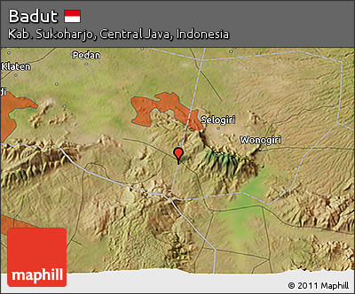 Satellite 3D Map of Badut