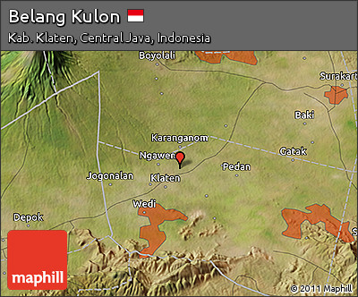 Satellite 3D Map of Belang Kulon