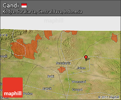 Satellite 3D Map of Candi