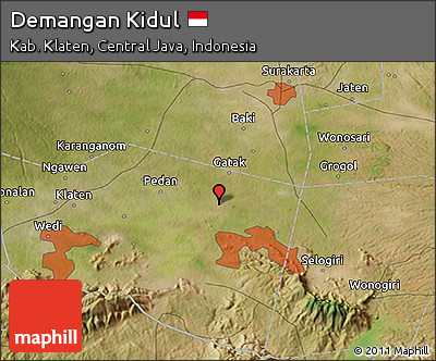 Satellite 3D Map of Demangan Kidul