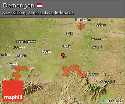 Satellite 3D Map of Demangan