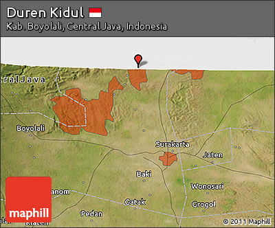 Satellite 3D Map of Duren Kidul