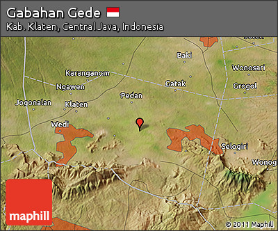 Satellite 3D Map of Gabahan Gede