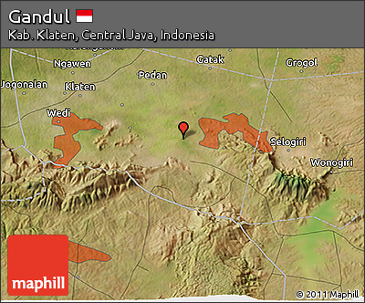 Satellite 3D Map of Gandul