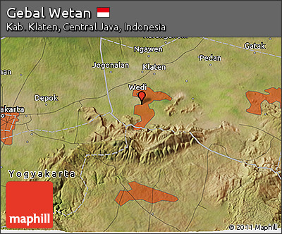 Satellite 3D Map of Gebal Wetan