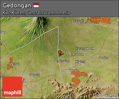 Satellite 3D Map of Gedongan