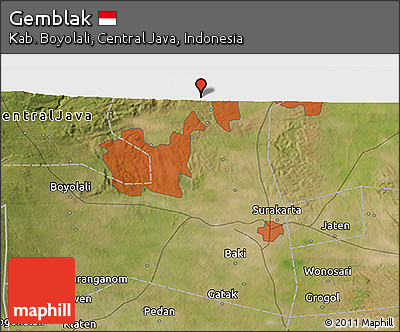 Satellite 3D Map of Gemblak