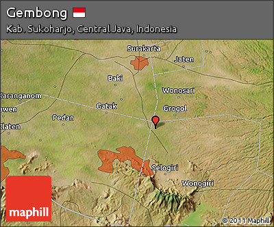Satellite 3D Map of Gembong