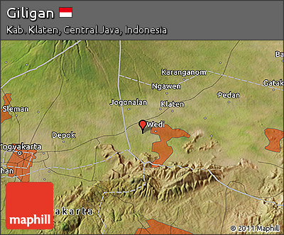 Satellite 3D Map of Giligan