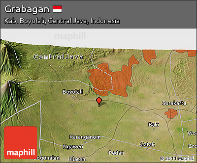 Satellite 3D Map of Grabagan