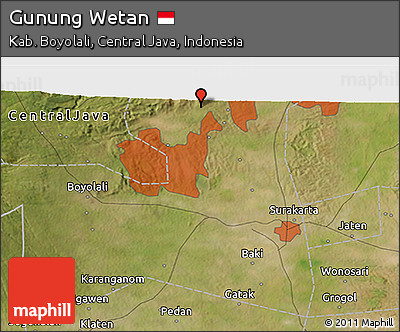 Satellite 3D Map of Gunung Wetan