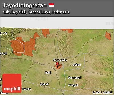 Satellite 3D Map of Joyodiningratan