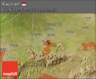 Satellite 3D Map of Kajoran