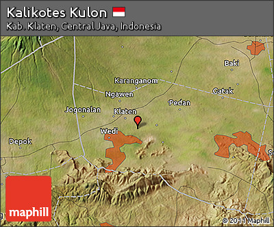 Satellite 3D Map of Kalikotes Kulon