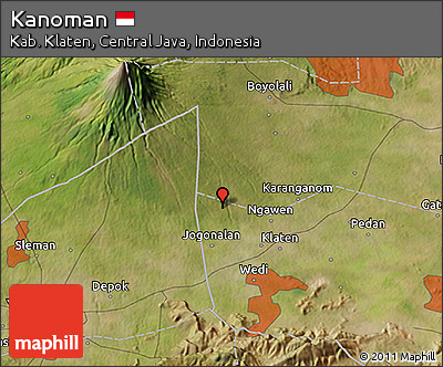 Satellite 3D Map of Kanoman