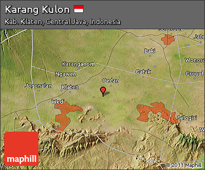 Satellite 3D Map of Karang Kulon