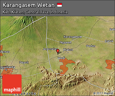 Satellite 3D Map of Karangasem Wetan