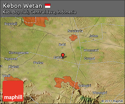 Satellite 3D Map of Kebon Wetan