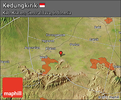 Satellite 3D Map of Kedungkirik