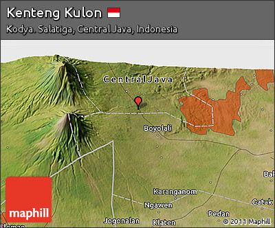 Satellite 3D Map of Kenteng Kulon