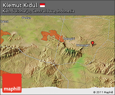 Satellite 3D Map of Klemut Kidul
