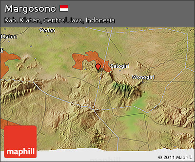 Satellite 3D Map of Margosono