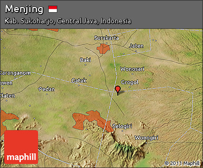 Satellite 3D Map of Menjing