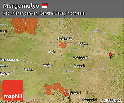 Satellite 3D Map of Mergomulyo