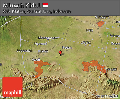 Satellite 3D Map of Mluwih Kidul